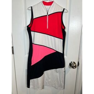 Tail Womens Golf Dress Colorblock Quarter Zip Sleeveless Medium